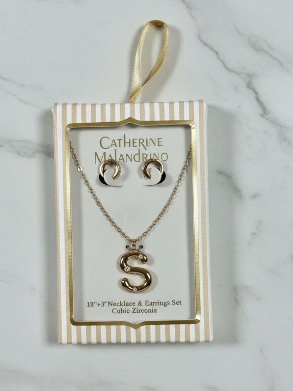Catherine Malandrino Gold necklace with earring set